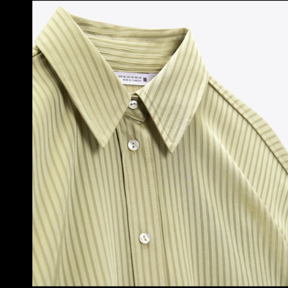 STRIPED SATIN SHIRT - Picture 6 of 7